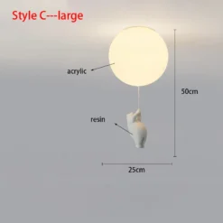 Nordic Resin Cartoon Bear Children's Room Bedroom Ceiling Light Acrylic Ball Dining Room Corridor Chandelier Warm Room Light E27 - Image 15