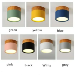 LED Downlight dimmable 5W 7W 9W12W15W Nordic wood modern Led surface mounted ceiling light spotlight, interior decoration light - Image 3