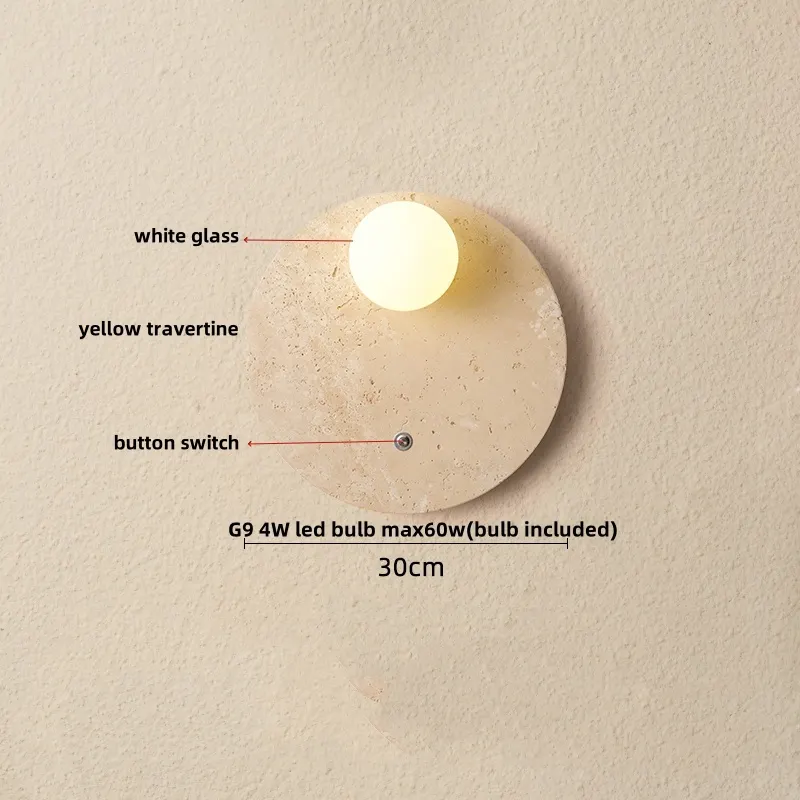 Lámpara de pared LED de vidrio blanco IWHD, lámpara de noche, vestíbulo, pasillo, estilo nórdico moderno, cueva amarilla, piedra creativa, lámpara de escalera - Image 16