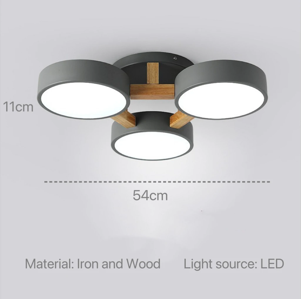 Nordic Modern Macaron Ceiling Lamp Chandelier Bedroom Minimalist Wood Home Decor Living Room Kitchen LED Lighting Fixtures - Image 9