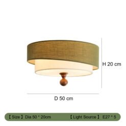 Wabi Sabi Antique Bedroom Ceiling Lights Circular Green/white Cloth Lamp Cafe Kitchen Bedroom Decor Ceiling Lamps Luminaires - Image 7