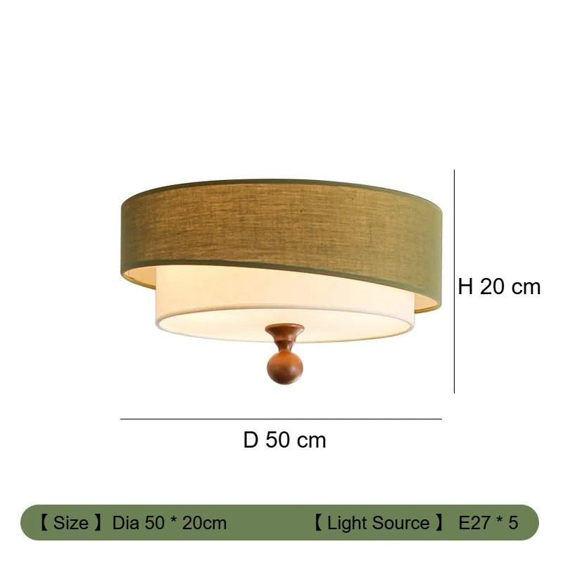 Wabi Sabi Antique Bedroom Ceiling Lights Circular Green/white Cloth Lamp Cafe Kitchen Bedroom Decor Ceiling Lamps Luminaires - Image 7