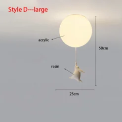 Nordic Resin Cartoon Bear Children's Room Bedroom Ceiling Light Acrylic Ball Dining Room Corridor Chandelier Warm Room Light E27 - Image 14
