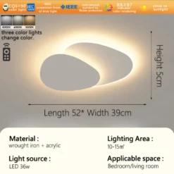 Living room main light oval eye protection lamp minimalist art bedroom ceiling light modern minimalist design ceiling - Image 7