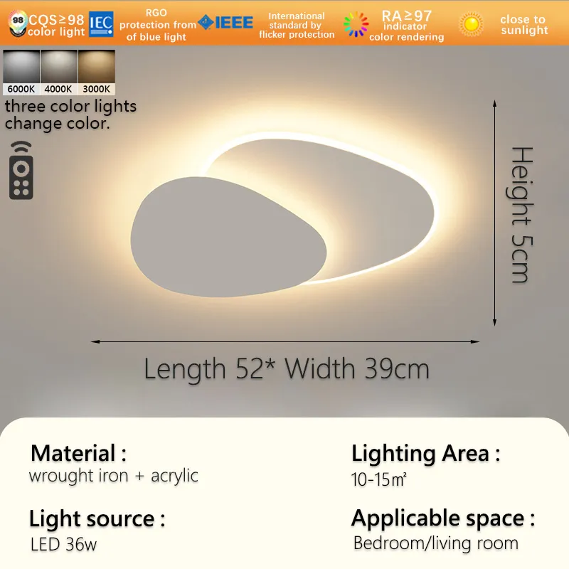 Living room main light oval eye protection lamp minimalist art bedroom ceiling light modern minimalist design ceiling - Image 7