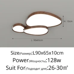 Creative Home Design Ceiling Light for Living Room Led Ceiling Lights Wooden House Lighting Fixture Creative Walnut Wood Bedroom - Image 9