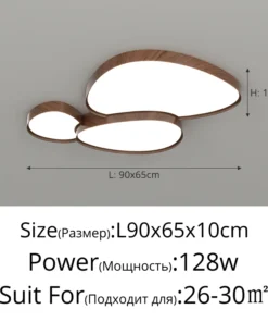 Creative Home Design Ceiling Light for Living Room Led Ceiling Lights Wooden House Lighting Fixture Creative Walnut Wood Bedroom - Image 9