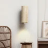 Lámpara de pared de mármol amarillo Wabi Sabi, LED, mesita de noche, japonesa, para dormitorio, sala de estar, aplique de pared de travertino, decoración para escalera y pasillo. - Image 3