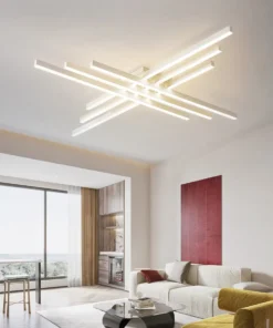 Black chandelier square bedroom lamps living room lamp led ceiling lamp Nordic minimalist creative led ceiling lamp strip lights