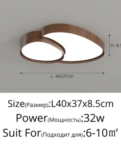 Creative Home Design Ceiling Light for Living Room Led Ceiling Lights Wooden House Lighting Fixture Creative Walnut Wood Bedroom - Image 6