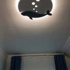 Scandinavian children's room ceiling light simple modern cartoon dolphin warm romantic boys and girls bedroom lamps and lanterns - Image 5