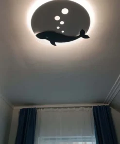 Scandinavian children's room ceiling light simple modern cartoon dolphin warm romantic boys and girls bedroom lamps and lanterns - Image 5