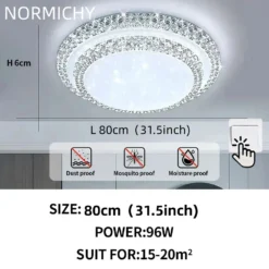 Modern Diamond Simple Design LED Ceiling Lamp White/Warm Light Bedroom Living Room Home Lighting Decorate Lustre Home Appliance - Image 6