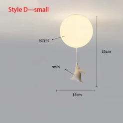Nordic Resin Cartoon Bear Children's Room Bedroom Ceiling Light Acrylic Ball Dining Room Corridor Chandelier Warm Room Light E27 - Image 16