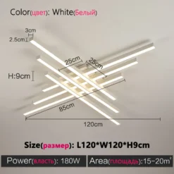 Black chandelier square bedroom lamps living room lamp led ceiling lamp Nordic minimalist creative led ceiling lamp strip lights - Image 21