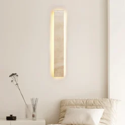 Alternative view of Lámpara de pared rectangular moderna de piedra natural, 3000/4000/5000 K, ideal para salón, dormitorio, comedor y baño.