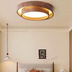 Alternative view of Lámpara de techo LED de madera de nogal nórdico Menvix para sala de estar, comedor, balcón, dormitorio, decoración del hogar, iluminación interior
