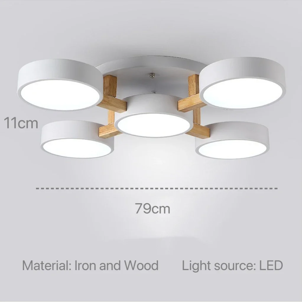Nordic Modern Macaron Ceiling Lamp Chandelier Bedroom Minimalist Wood Home Decor Living Room Kitchen LED Lighting Fixtures - Image 20