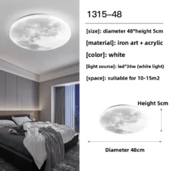 Lámpara de luna nórdica regulable sin niveles - Lámpara LED de pared/techo para sala de estar, dormitorio y decoración del hogar - Image 6