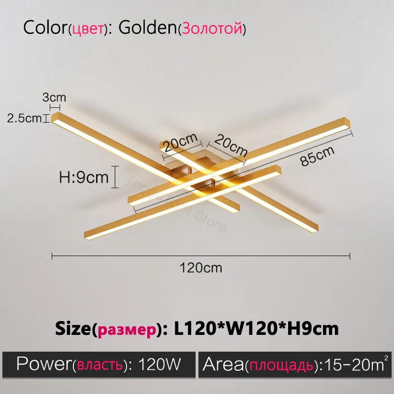 Black chandelier square bedroom lamps living room lamp led ceiling lamp Nordic minimalist creative led ceiling lamp strip lights - Image 9