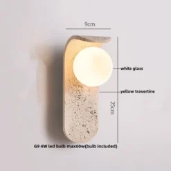Lámpara de pared LED de vidrio blanco IWHD, lámpara de noche, vestíbulo, pasillo, estilo nórdico moderno, cueva amarilla, piedra creativa, lámpara de escalera