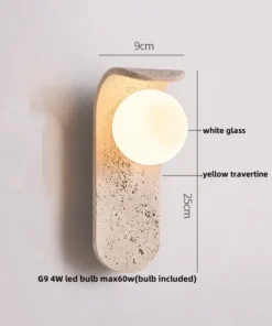 Lámpara de pared LED de vidrio blanco IWHD, lámpara de noche, vestíbulo, pasillo, estilo nórdico moderno, cueva amarilla, piedra creativa, lámpara de escalera