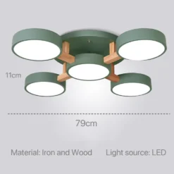 Nordic Modern Macaron Ceiling Lamp Chandelier Bedroom Minimalist Wood Home Decor Living Room Kitchen LED Lighting Fixtures - Image 19