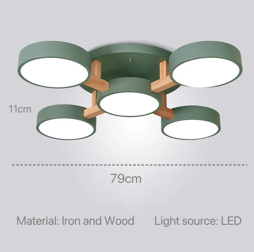 Nordic Modern Macaron Ceiling Lamp Chandelier Bedroom Minimalist Wood Home Decor Living Room Kitchen LED Lighting Fixtures - Image 19
