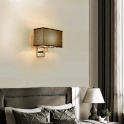 E27 Fabric Wall lamp with Switch LED Spotlight Reading Light Bedroom Study Equipment Hotel Bedhead Nordic Home Decoration Light - Image 3