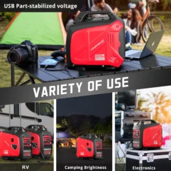 2500W Portable Inverter Gas Generator, CO Detect Super Quiet Low Oil Shutdown,for Camping - Imagen 4