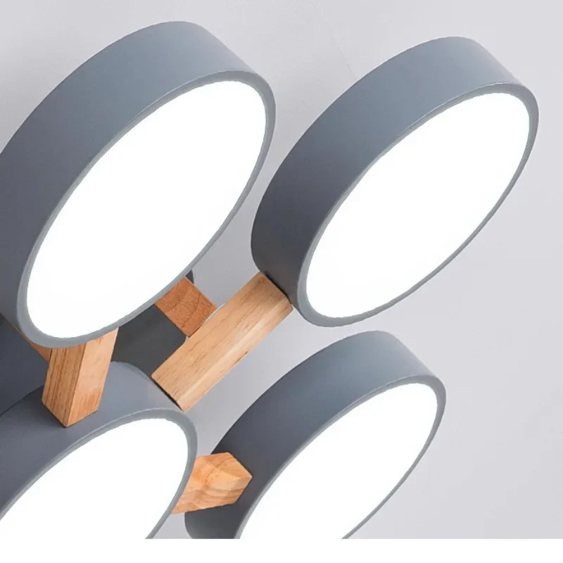 Nordic Modern Macaron Ceiling Lamp Chandelier Bedroom Minimalist Wood Home Decor Living Room Kitchen LED Lighting Fixtures - Image 3
