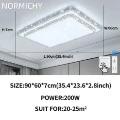 Modern Diamond Simple Design LED Ceiling Lamp White/Warm Light Bedroom Living Room Home Lighting Decorate Lustre Home Appliance - Image 16