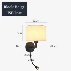 Lámpara de pared de noche con foco giratorio, moderna pantalla de tela, lámpara de lectura, aplique para dormitorio, decoración del hogar, LED E27 - Image 17