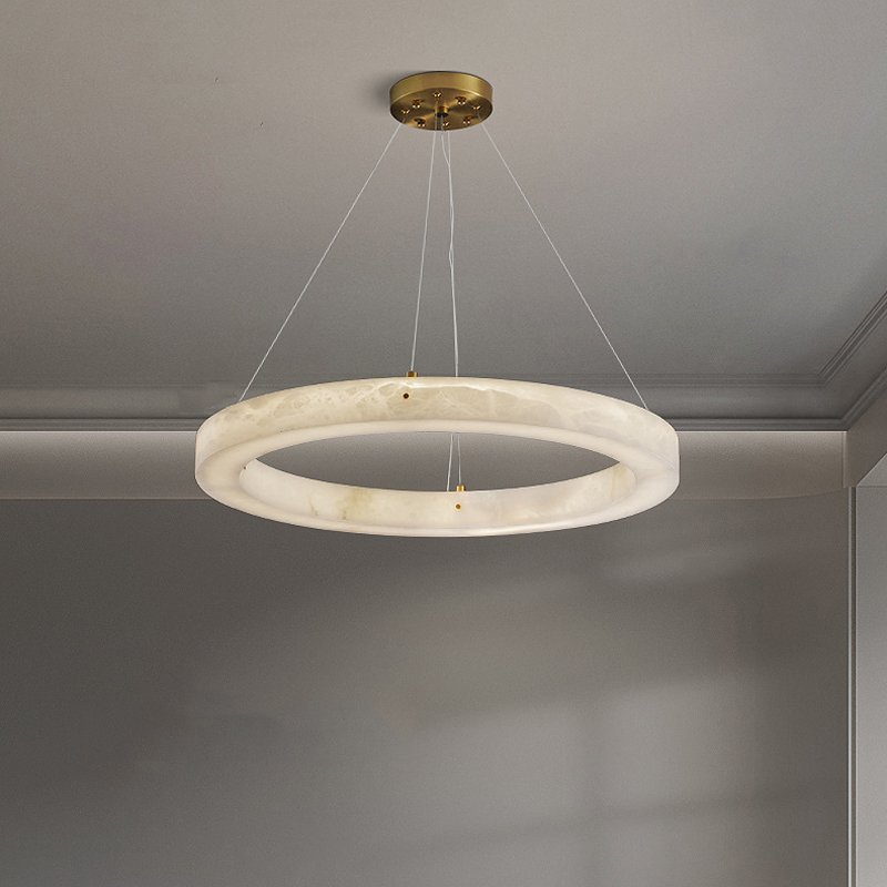 Lámpara colgante circular de mármol de 54 cm para mesa de comedor, sala de estar, restaurante, hotel, decoración - Image 2