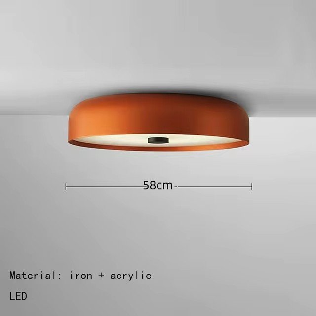 Nordic Simple Circular Ceiling Light After Modern Creative Dining Room Living Room Bedroom LED Black White Orange Ceiling Light - Image 8