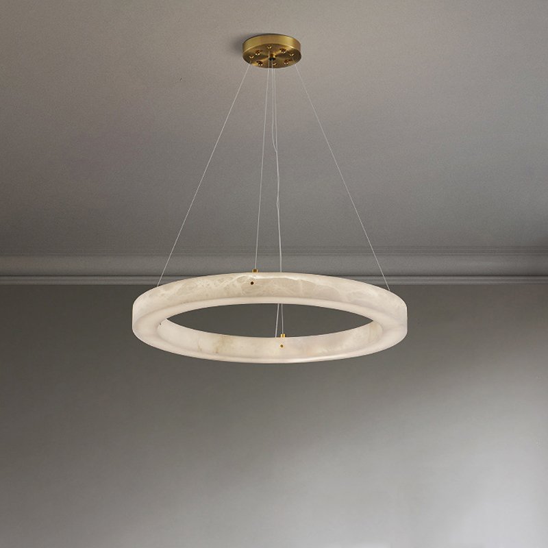 Lámpara colgante circular de mármol de 54 cm para mesa de comedor, sala de estar, restaurante, hotel, decoración - Image 3