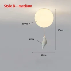 Nordic Resin Cartoon Bear Children's Room Bedroom Ceiling Light Acrylic Ball Dining Room Corridor Chandelier Warm Room Light E27 - Image 11