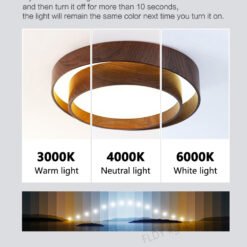 Lámpara de techo LED de madera de nogal nórdico Menvix para sala de estar, comedor, balcón, dormitorio, decoración del hogar, iluminación interior - Image 4