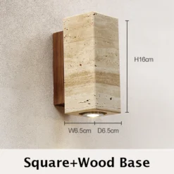 Lámpara de pared de mármol amarillo Wabi Sabi, LED, mesita de noche, japonesa, para dormitorio, sala de estar, aplique de pared de travertino, decoración para escalera y pasillo. - Image 7