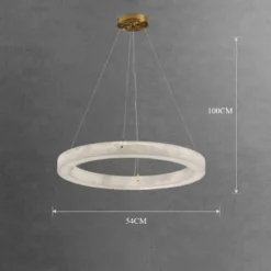 Lámpara colgante circular de mármol de 54 cm para mesa de comedor, sala de estar, restaurante, hotel, decoración - Image 4