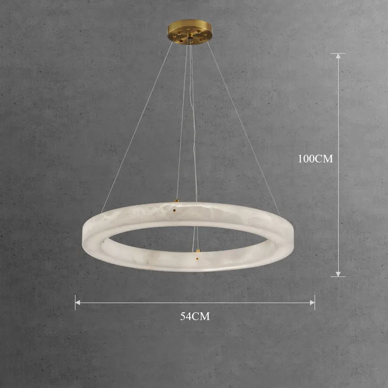 Lámpara colgante circular de mármol de 54 cm para mesa de comedor, sala de estar, restaurante, hotel, decoración - Image 4