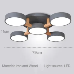 Nordic Modern Macaron Ceiling Lamp Chandelier Bedroom Minimalist Wood Home Decor Living Room Kitchen LED Lighting Fixtures - Image 18