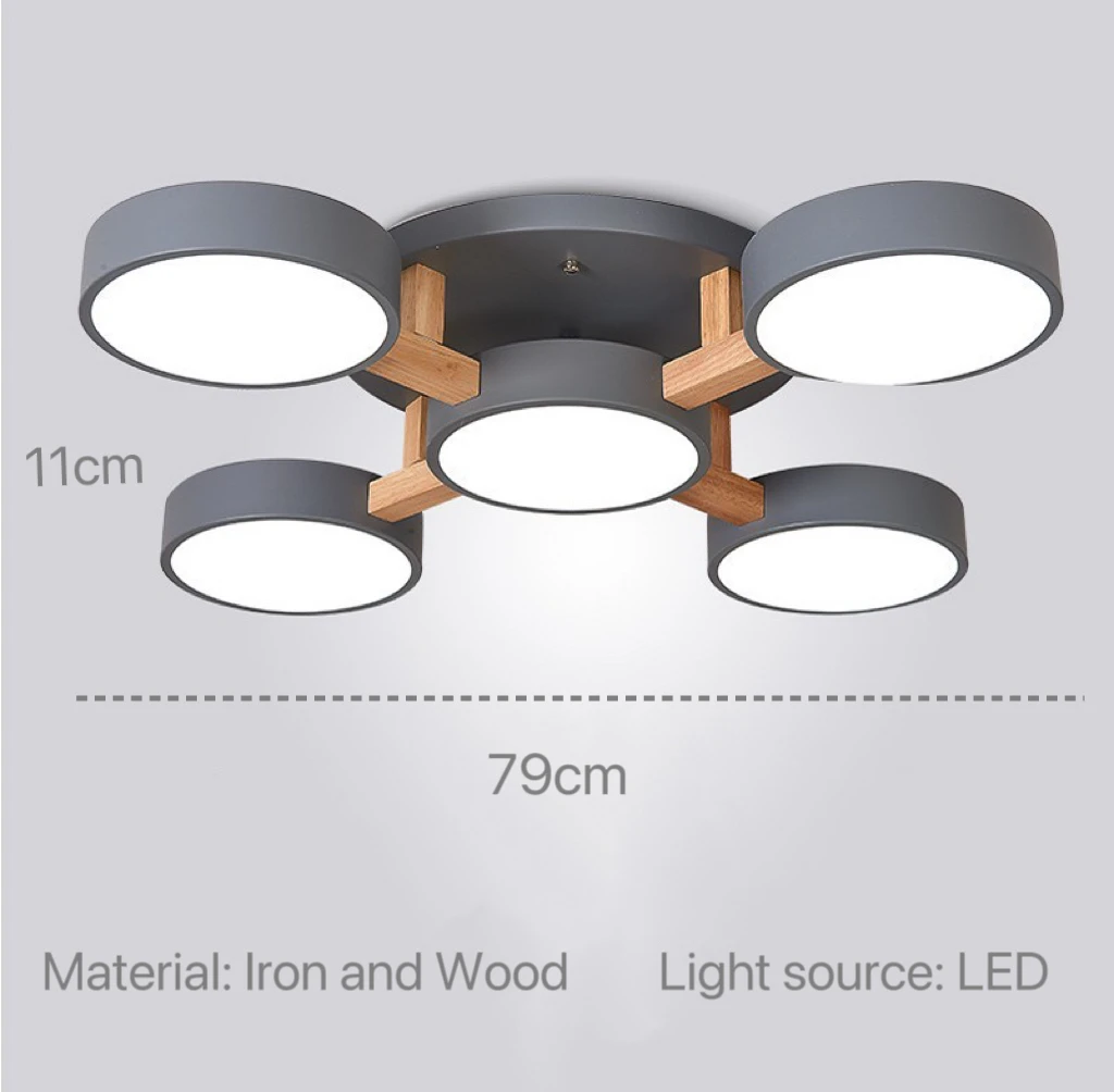 Nordic Modern Macaron Ceiling Lamp Chandelier Bedroom Minimalist Wood Home Decor Living Room Kitchen LED Lighting Fixtures - Image 18