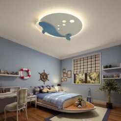 Scandinavian children's room ceiling light simple modern cartoon dolphin warm romantic boys and girls bedroom lamps and lanterns - Image 3