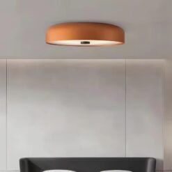 Alternative view of Nordic Simple Circular Ceiling Light After Modern Creative Dining Room Living Room Bedroom LED Black White Orange Ceiling Light
