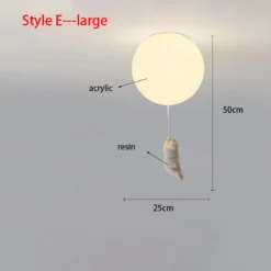 Nordic Resin Cartoon Bear Children's Room Bedroom Ceiling Light Acrylic Ball Dining Room Corridor Chandelier Warm Room Light E27 - Image 17