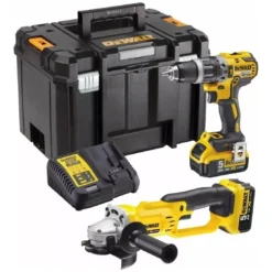 Combo Esmeril + Taladro Xr + 2 Baterias De 5 Ah +caja Color Amarillo/Negro