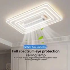 LED Invisible Bladeless Ceiling Fan Chandelier Smart Home Decoration for Living Room Bedroom Children's Room Indoor Lamps - Image 2