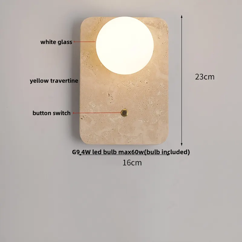Lámpara de pared LED de vidrio blanco IWHD, lámpara de noche, vestíbulo, pasillo, estilo nórdico moderno, cueva amarilla, piedra creativa, lámpara de escalera - Image 9