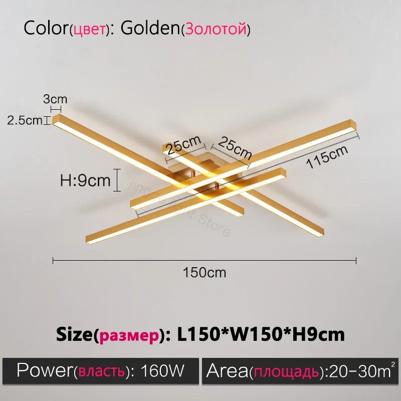 Black chandelier square bedroom lamps living room lamp led ceiling lamp Nordic minimalist creative led ceiling lamp strip lights - Image 22